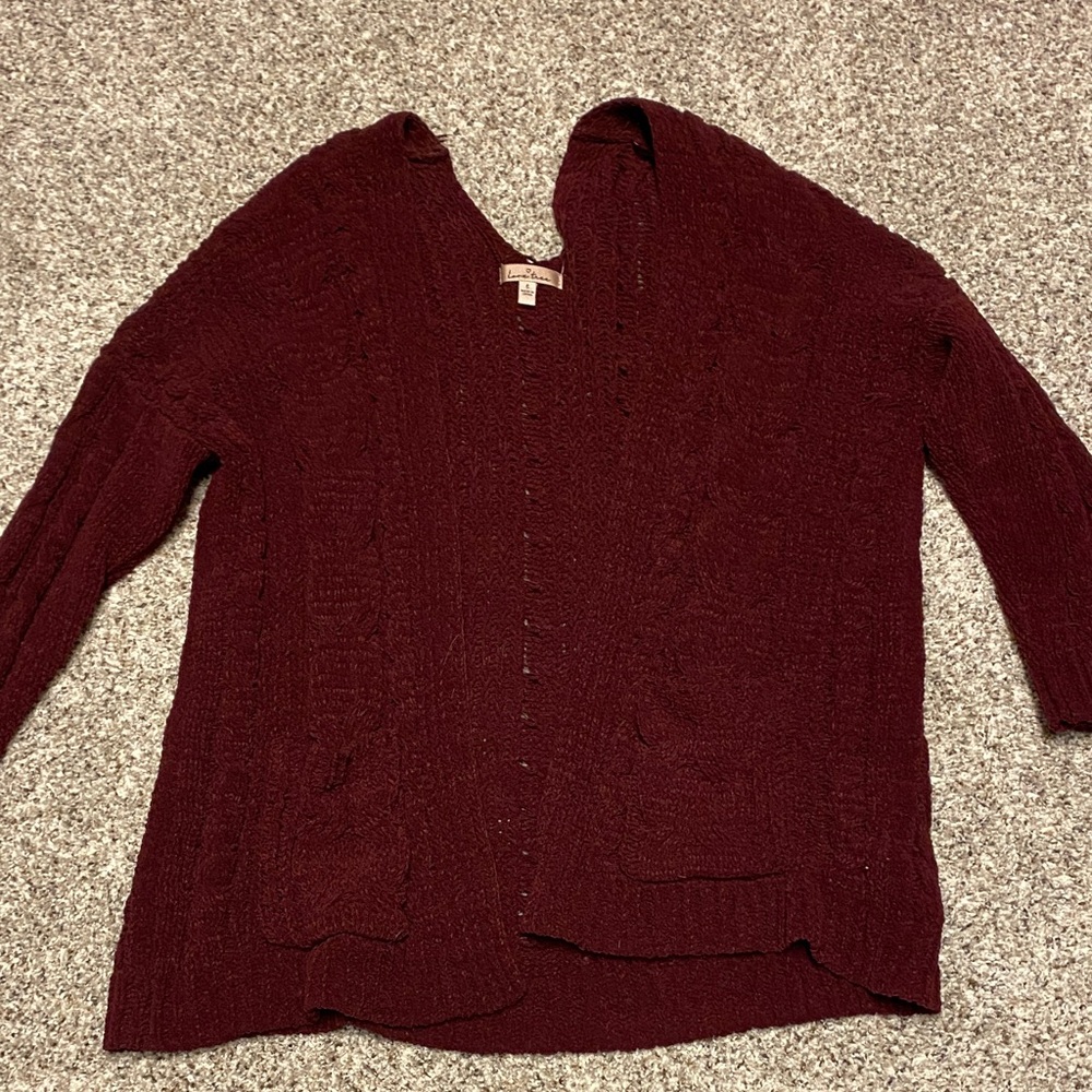 Elegant Burgundy Women's Cardigan